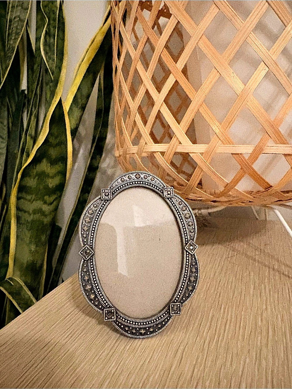 Vintage Carr Pewter Oval Picture Frame